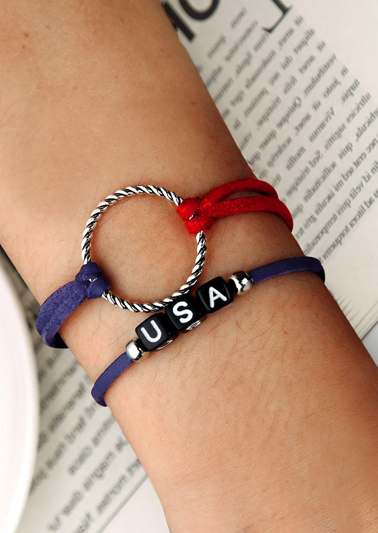 USA Circle Double-Layered Alloy Bracelet