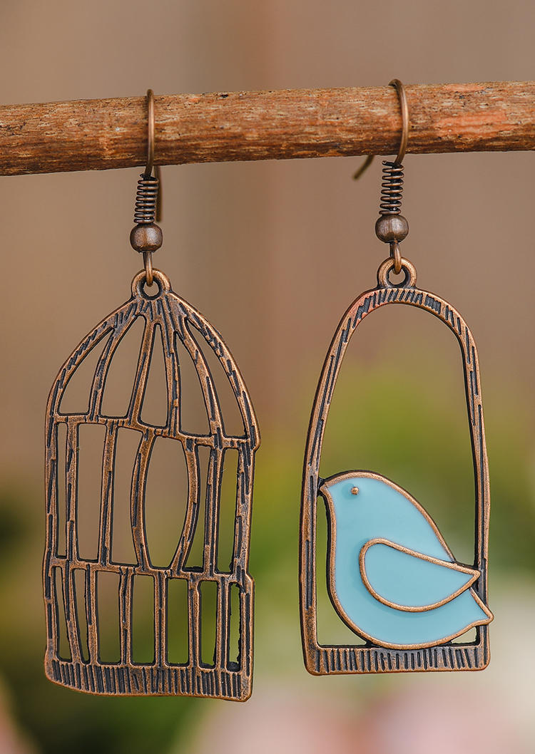 

Bohemian Asymmetric Birdcage Alloy Earrings, Multicolor, 531642