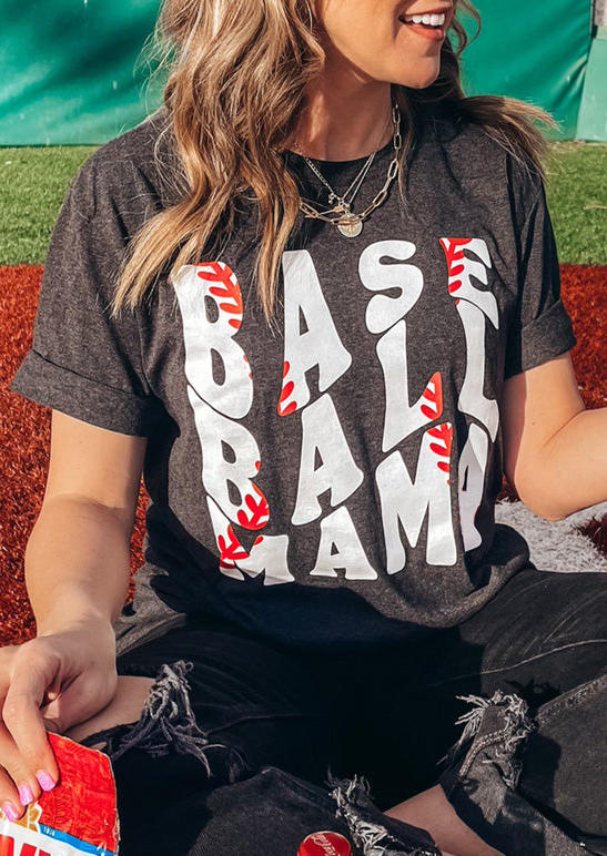 

Baseball Mama T-Shirt Tee - Dark Grey, 532633