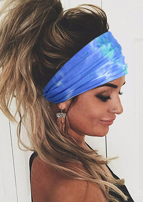 

Tie Dye Yoga Wide Headband, Blue, 532857