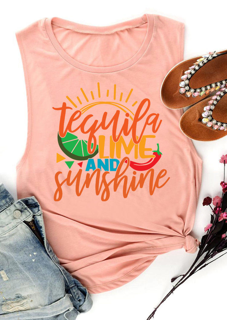 

Tequila Lime And Sunshine O-Neck Tank - Pink, 532716