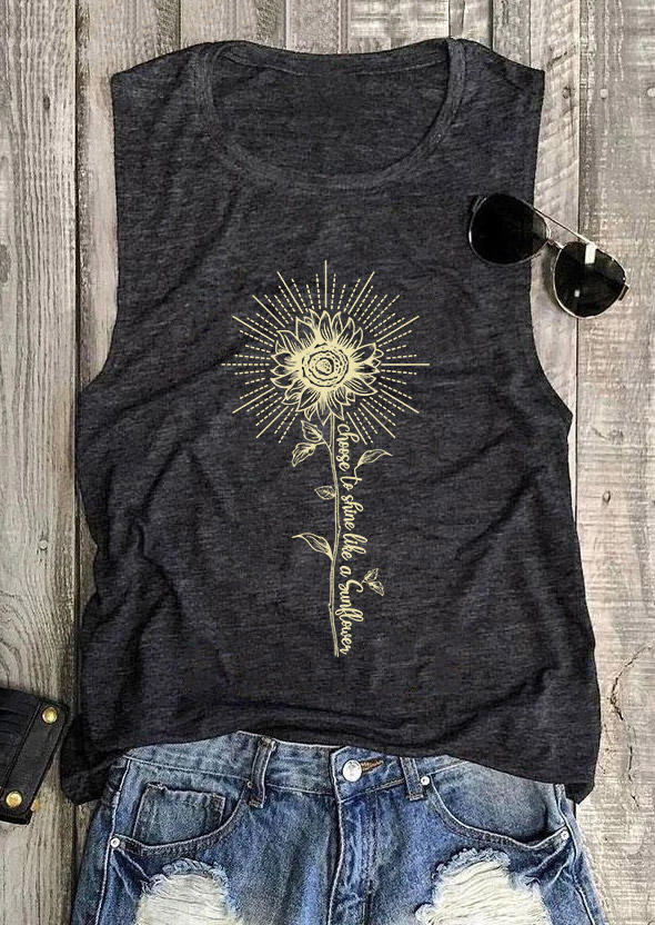 

Choose To Shine Like A Sunflower Tank - Dark Grey, 533043
