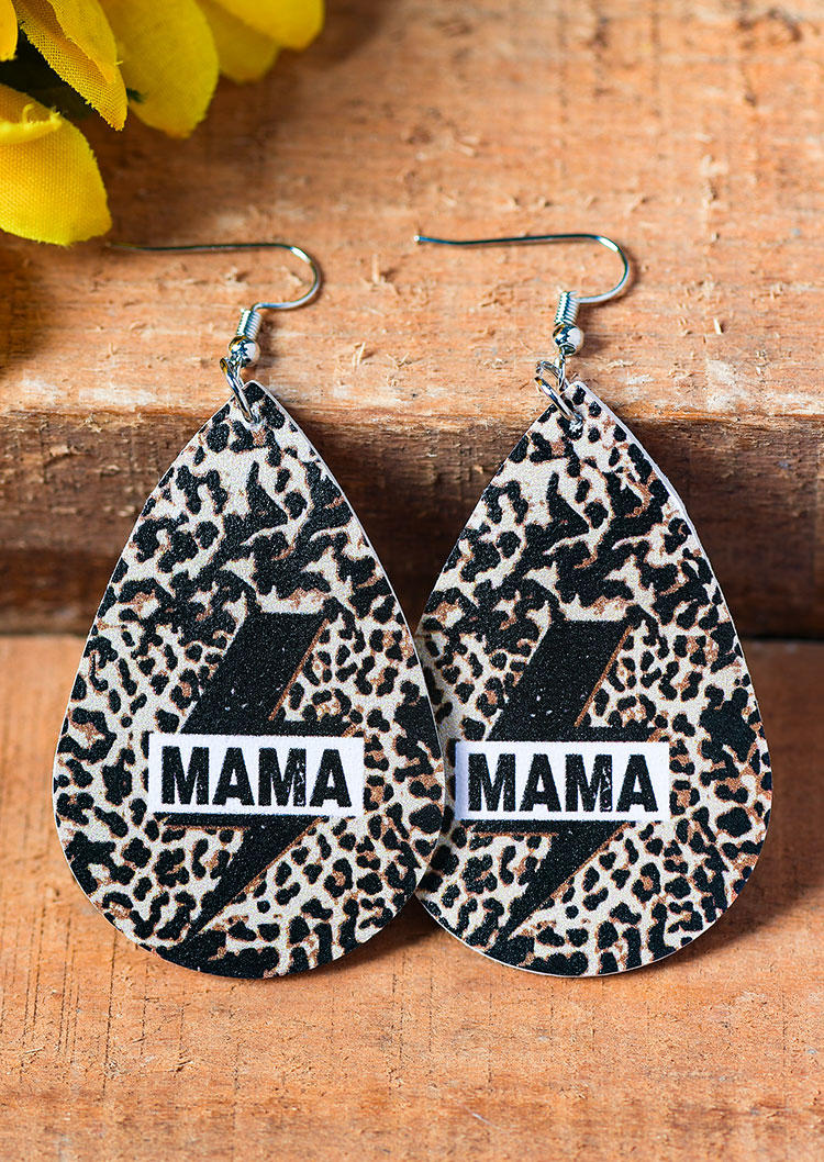 Leopard Mama Lightning Water Drop Earrings