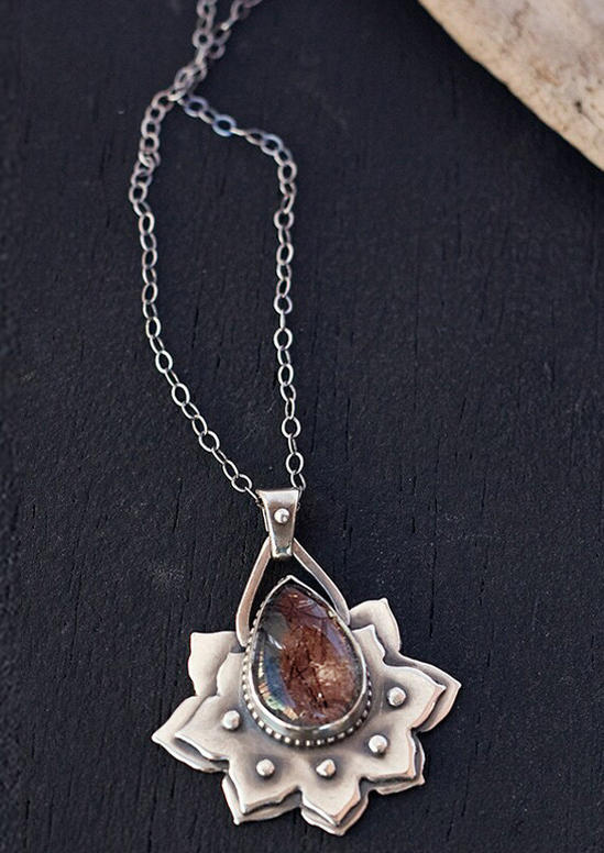 Lotus Hollow Out Pendant Necklace