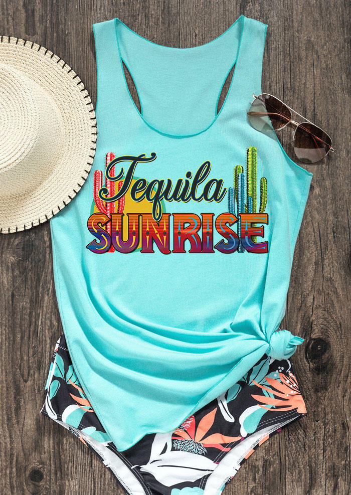 

Tequila Sunrise Cactus Racerback Tank - Cyan, 532793