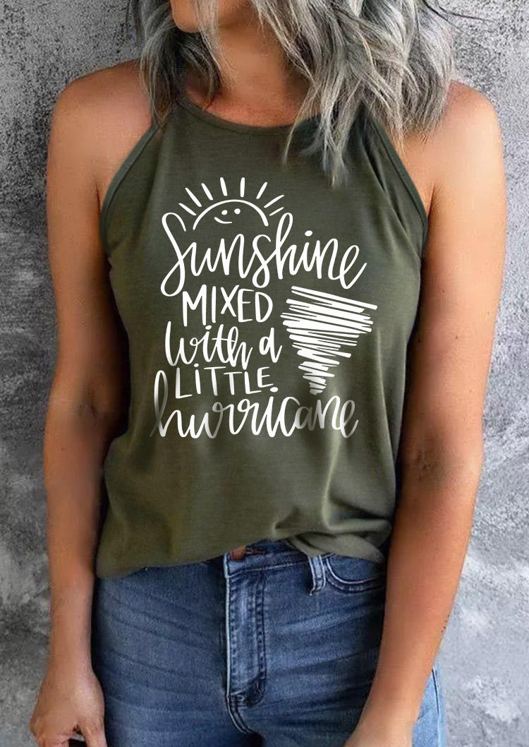 Sunshine Mixed With A Little  Hurricane Camisole - Army Green
