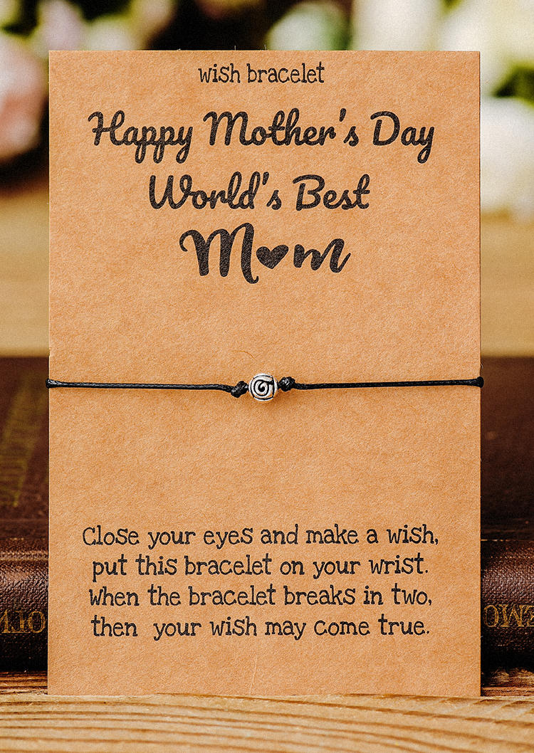 

Happy Mother's Day Rose Alloy Bracelet - Black, 533149