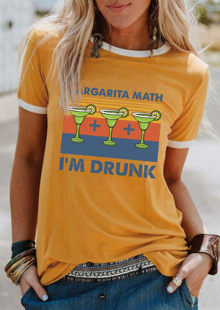 

Margarita Math I' Drunk T-Shirt Tee - Yellow, 533282