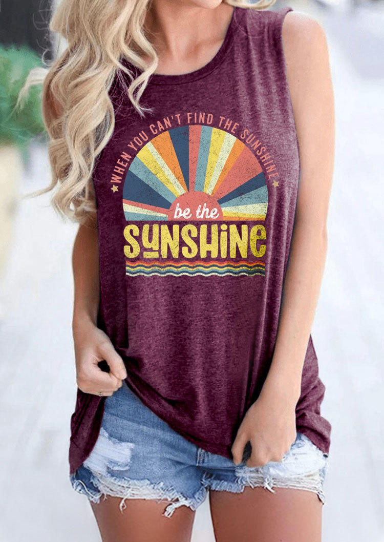 

When You Can't Find The Sunshine Be The Sunshine Tank - Plum, Red, SCM001153