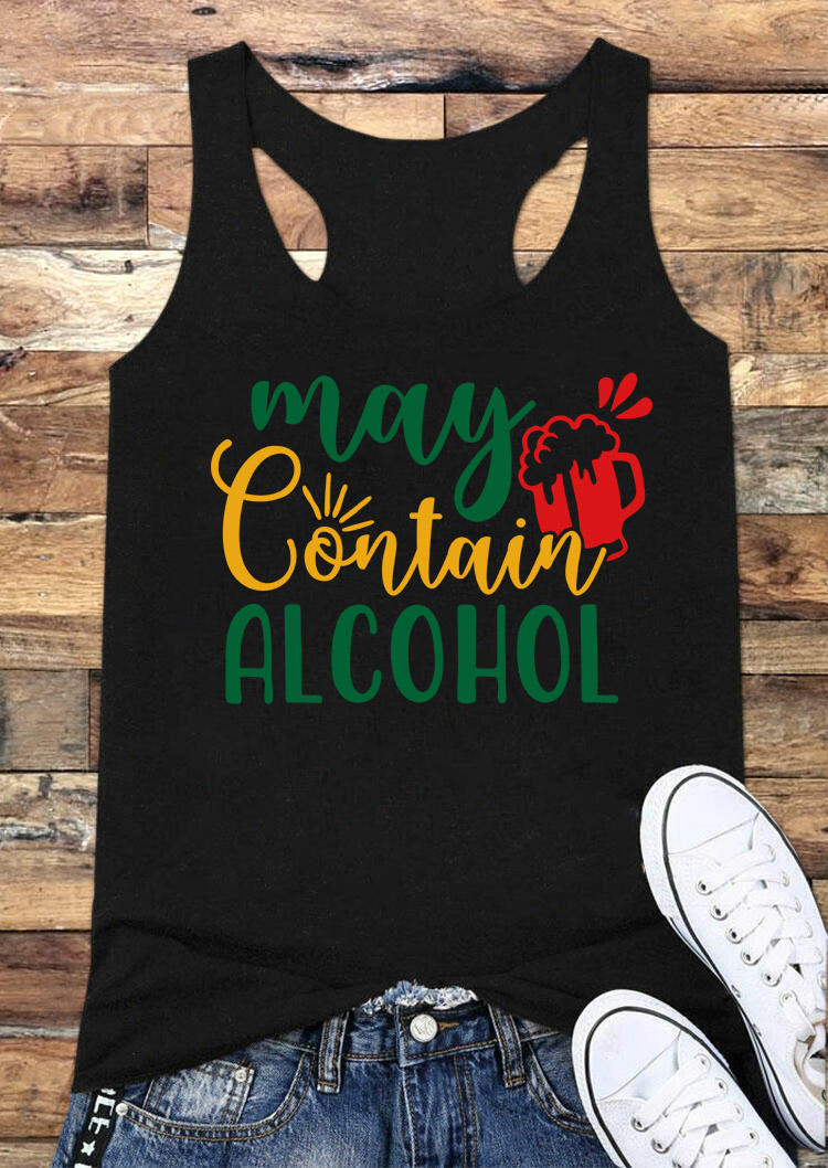 

May Contain Alcohol Racerback Tank - Black, 533042