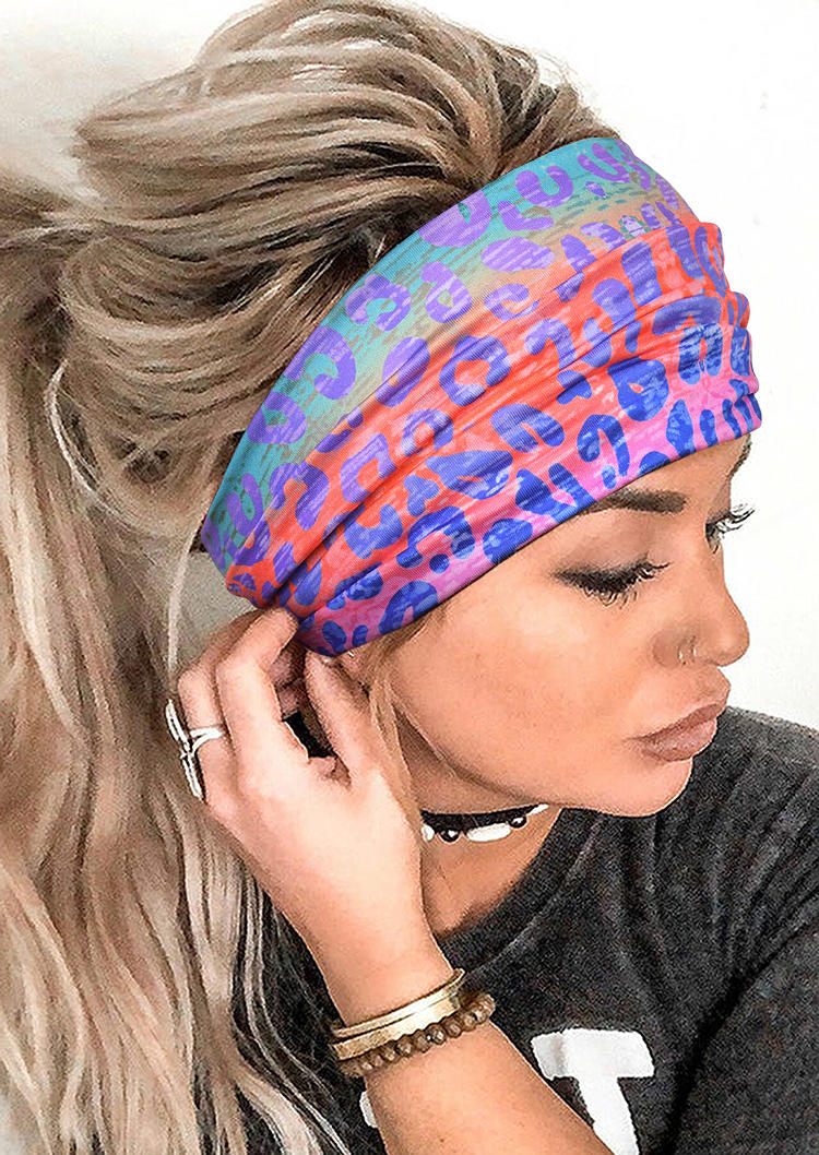 

Gradient Leopard Sports Wide Headband, Multicolor, 533331