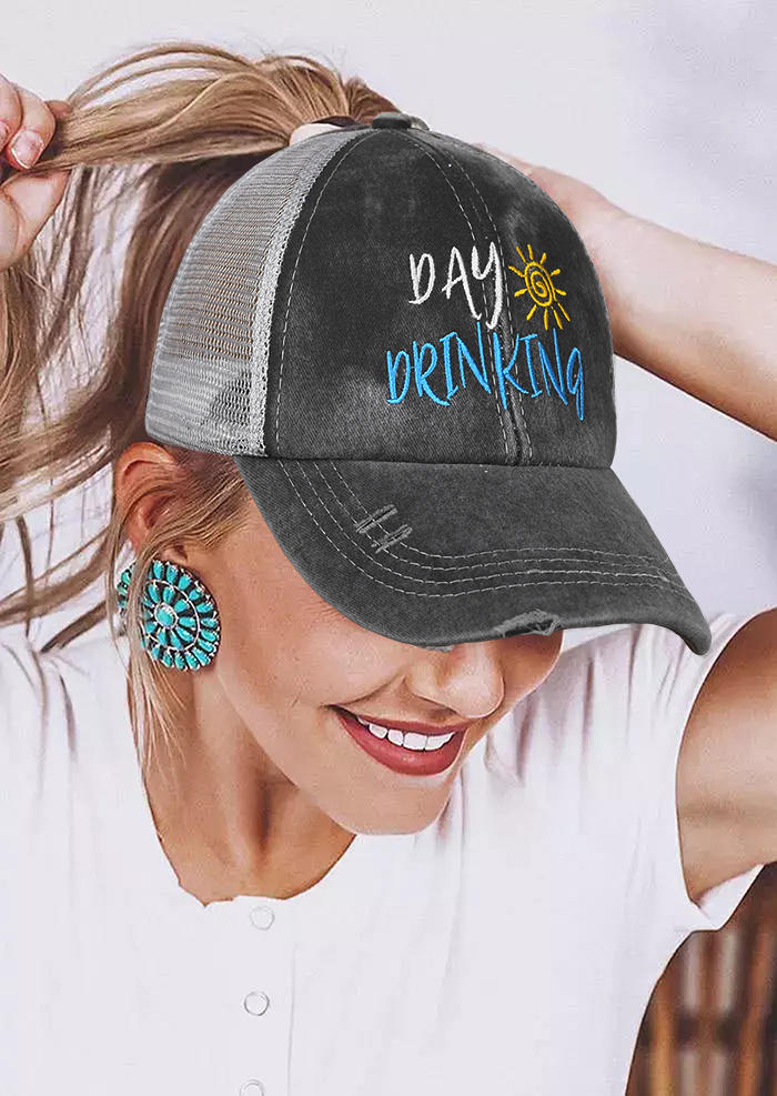 

Day Drinking Ponytail Baseball Cap, Gray, 533333