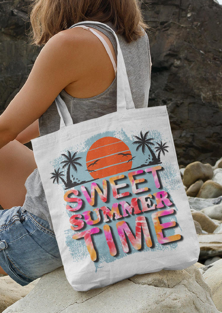 

Sweet Summer Time Coconut Tree Tote Handbag, Multicolor, 533390