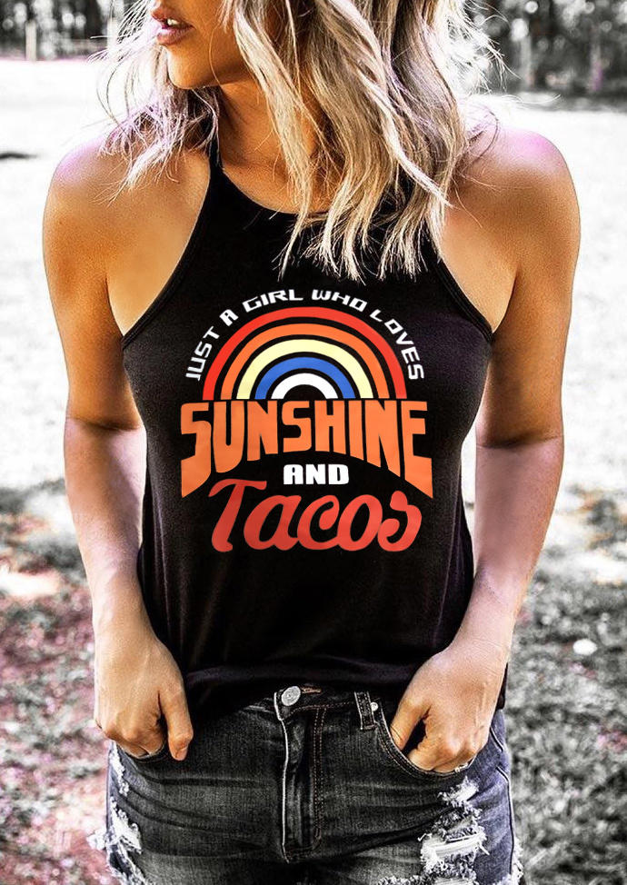 

Just A Girl Who Loves Sunshine And Tacos Camisole - Black, SCM001073