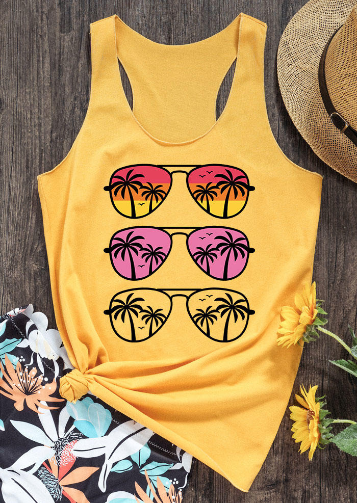 

Coconut Tree Glasses Racerback Tank - Yellow, 532796