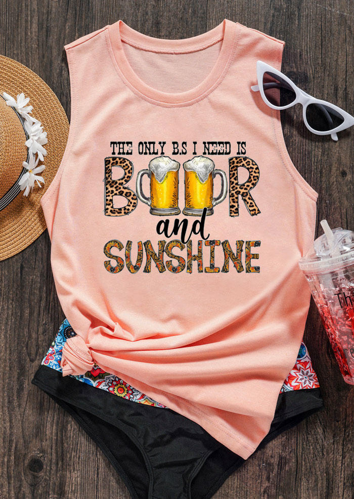 

The Only B. I Need Is Beer And Sunshine Tank - Pink, 533057