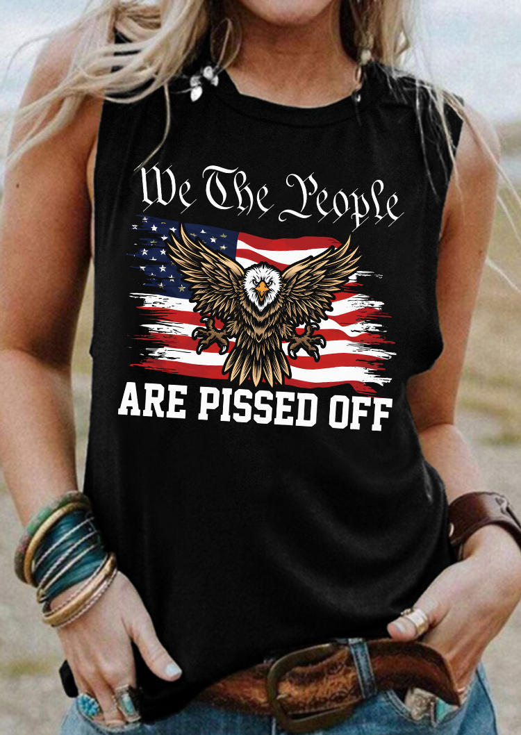 

We The People Are Pissed Off American Flag Eagle Tank - Black, 532790