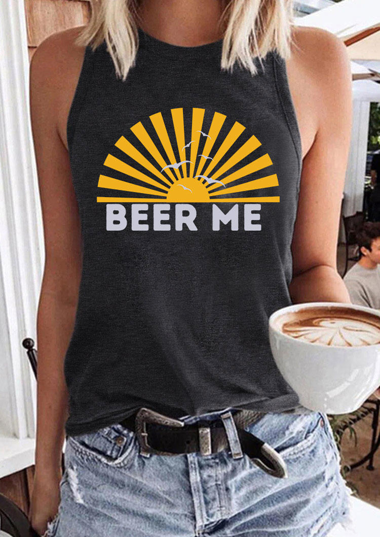 Beer Me Sunset Tank - Dark Grey