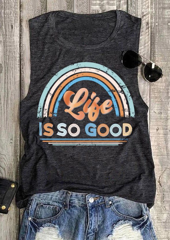 

Life Is So Good Rainbow Tank - Dark Grey, 532257