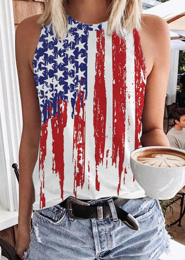 

American Flag Star Casual Camisole, Multicolor, 533733