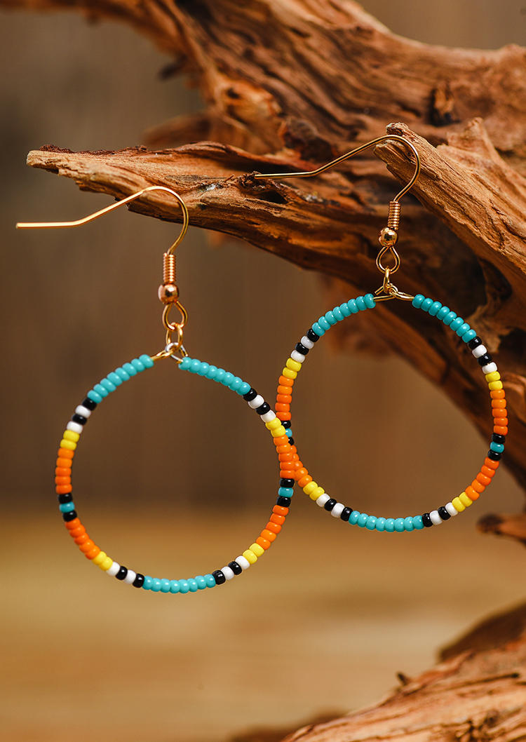 

Beading Hook Alloy Earrings, Blue, SCM001144