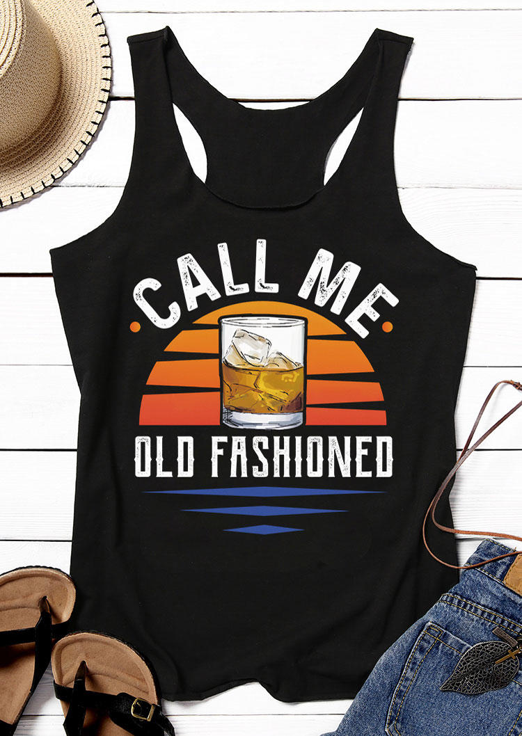 

Call Me Old Fashioned Drinking Racerback Tank - Black, 533296