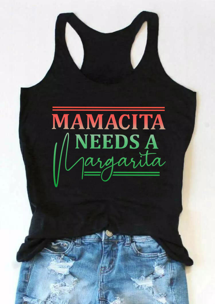 

Mamacita Needs A Margarita Racerback Tank - Black, 533298