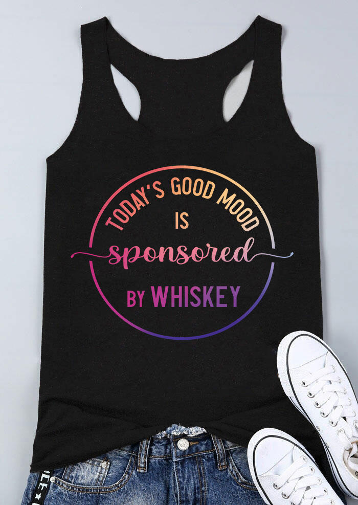 

Today's Good Mood Is Sponsored By Whiskey Racerback Tank - Black, 533356