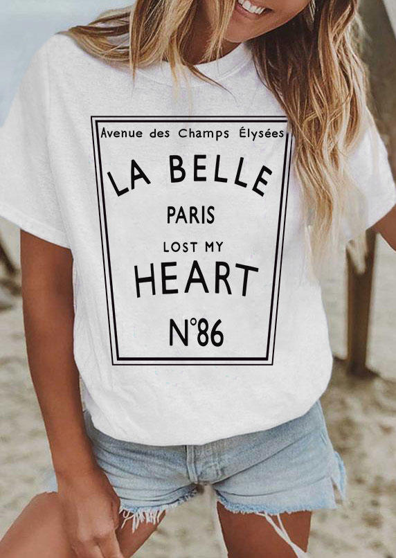 

Paris Lost My Heart T-Shirt Tee - White, 533621