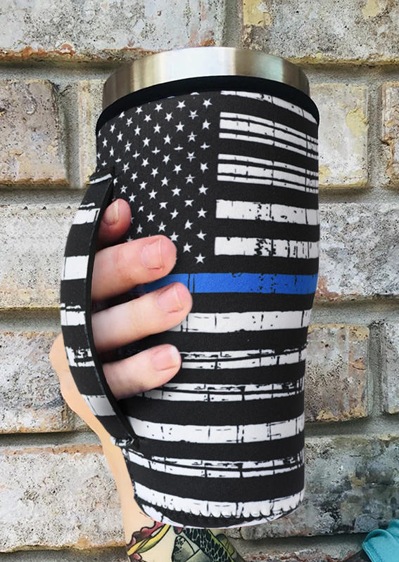 

American Flag Reusable Iced Coffee 30oz Cup Sleeve, Black, 533685