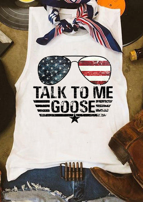 

Talk To Me Goose American Flag Tank - White, 533740