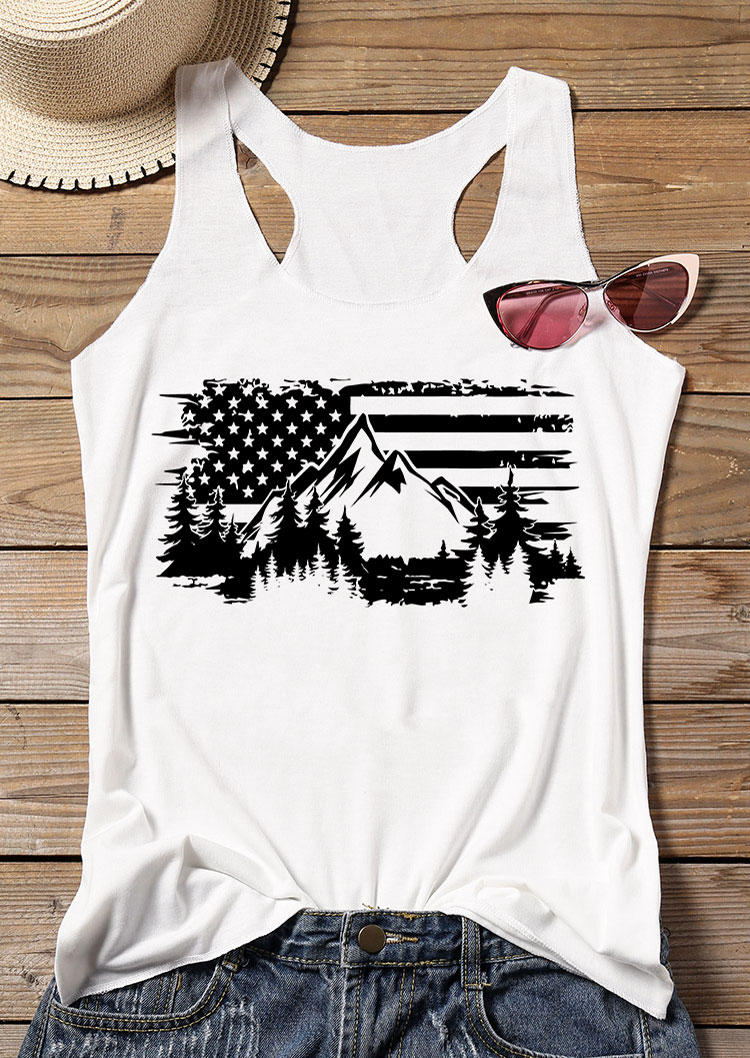

American Flag Outdoor Mountain Tank - White, 533811
