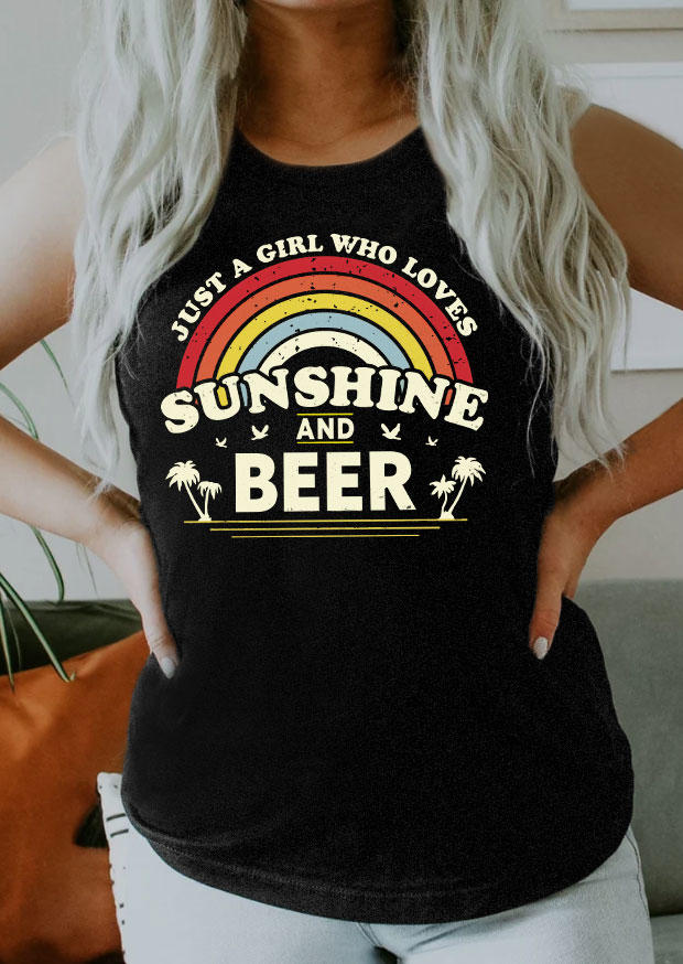

Just A Girl Who Loves Sunshine And Beer Tank - Black, 533348