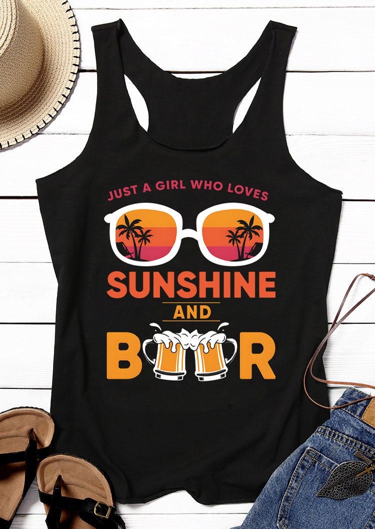 

Just A Girl Who Loves Sunshine And Beer Racerback Tank - Black, 533371