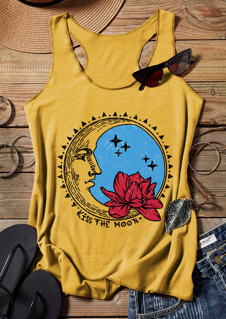 

Kiss The Moon Star Floral Racerback Tank - Yellow, 533436