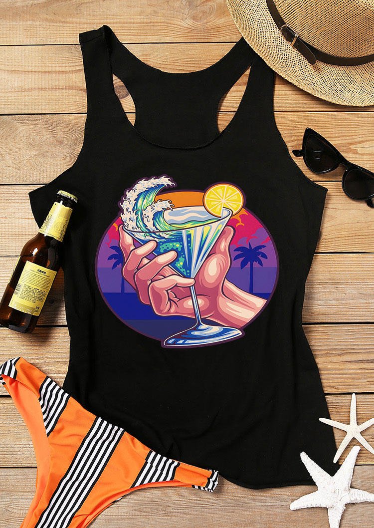 

Drink Coconut Tree Racerback Tank - Black, 533731