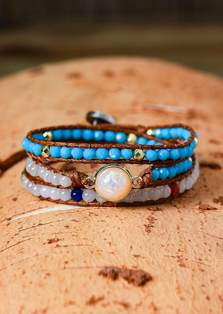 

Beading Multi-Layered Bracelet, Blue, 533777
