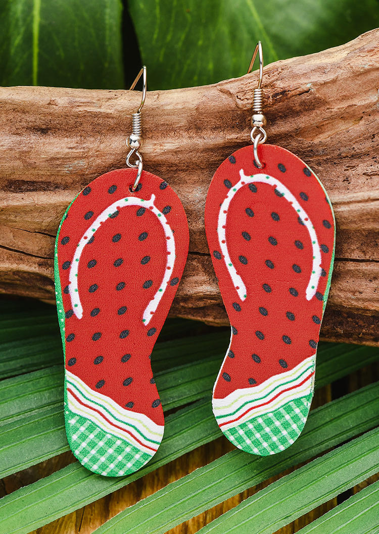 

Watermelon Flip Flop Slippers Earrings, Multicolor, 533987