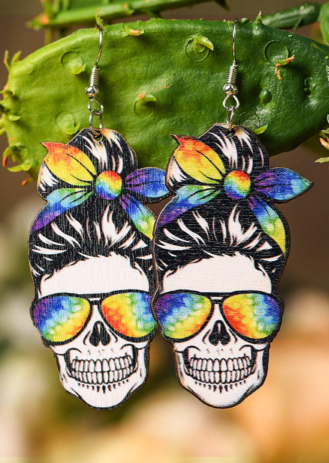 

American Flag Skull Earrings, Pattern2, 533992