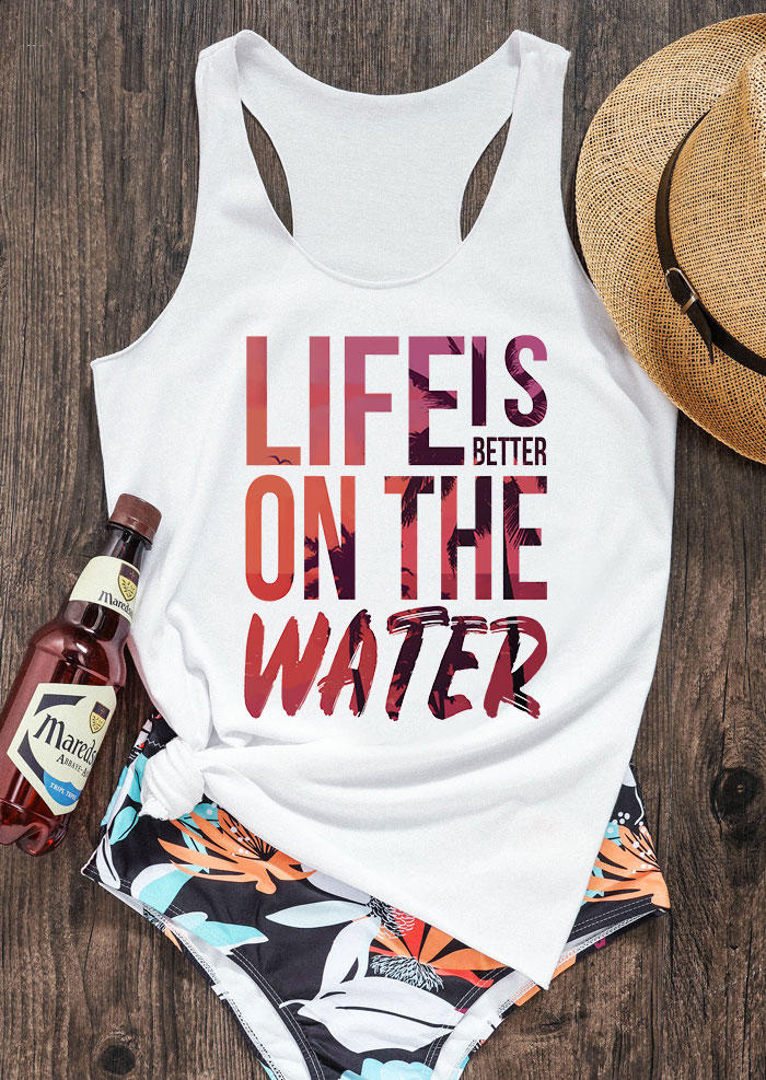

Life Is Better On The Water Racerback Tank - White, 533902