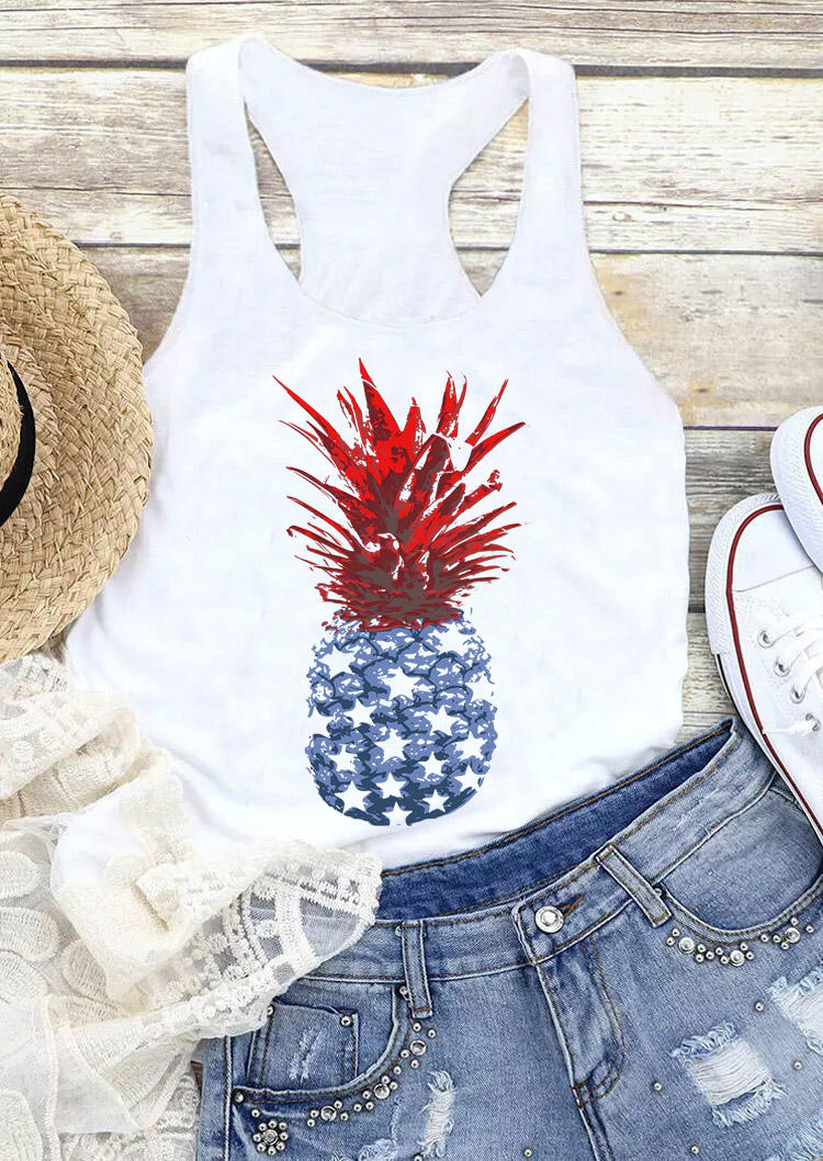 

Pineapple 4th of July Racerback Tank - White, 533927