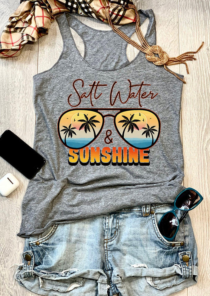 Salt Water & Sunshine Racerback Tank - Gray, 534032