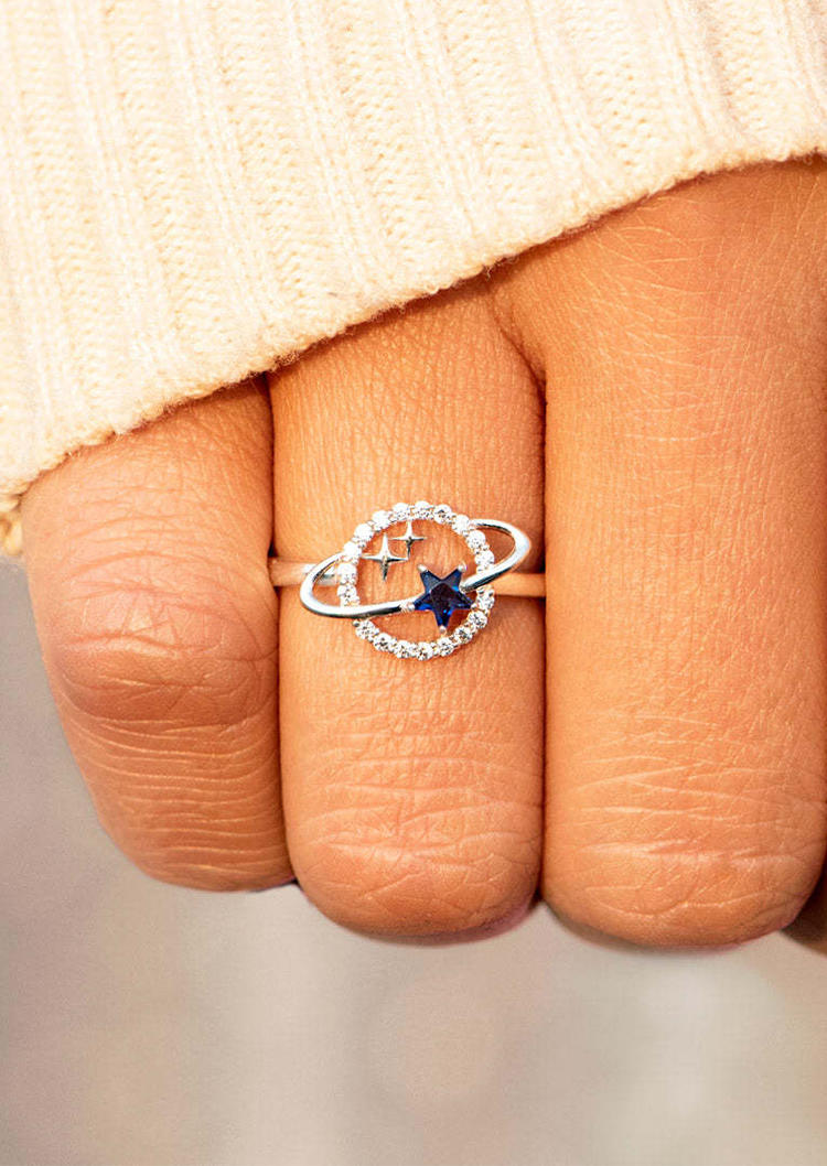 

Planet Star Rhinestone Alloy Ring, Silver, 534287