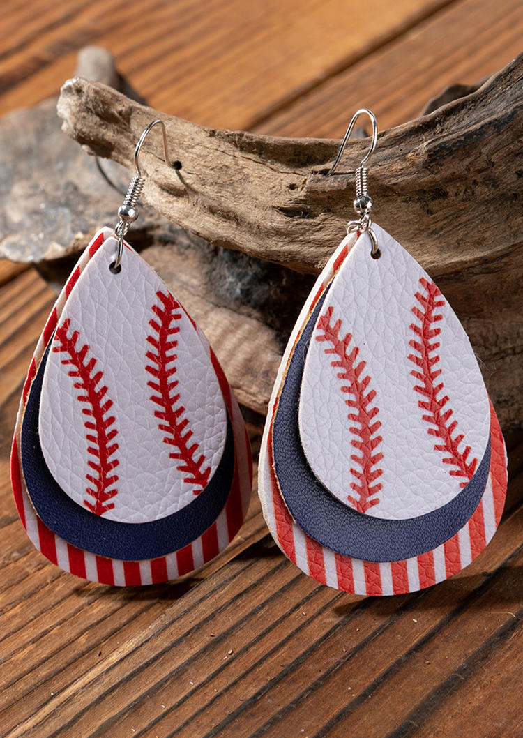 Baseball Striped Multi-Layered Earrings