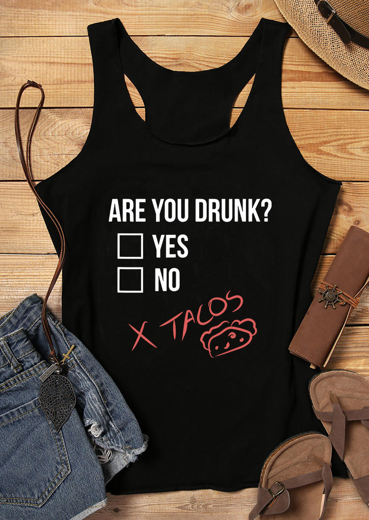 

Are You Drunk Tacos Racerback Tank - Black, 534133