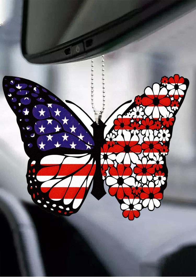 

American Flag Floral Butterfly Decoration Ornament, Multicolor, 534278