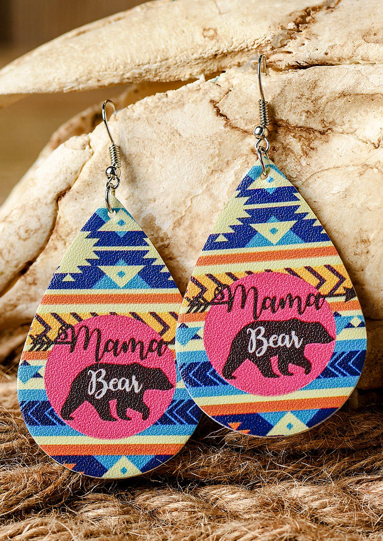 

Mama Bear Aztec Geometric Dual-Sided Earrings, Multicolor, 534364