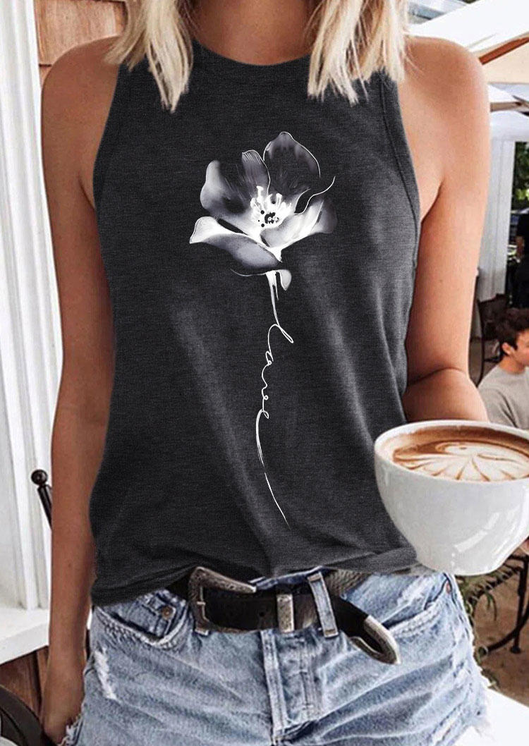 

Love Floral Casual Tank - Dark Grey, 534135