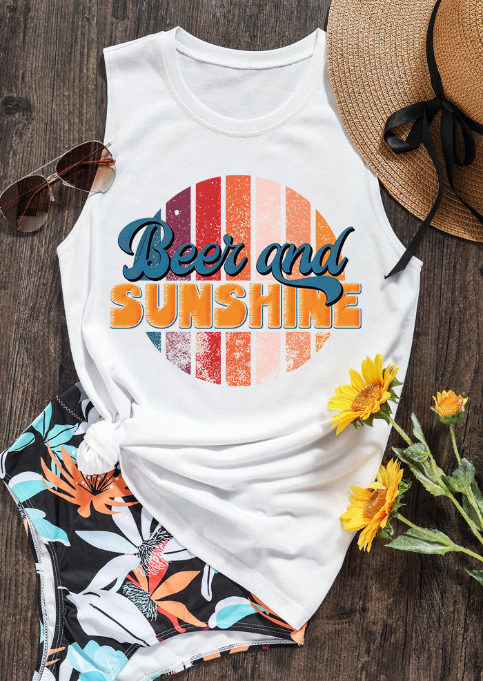 

Beer And Sunshine O-Neck Tank - White, 534309