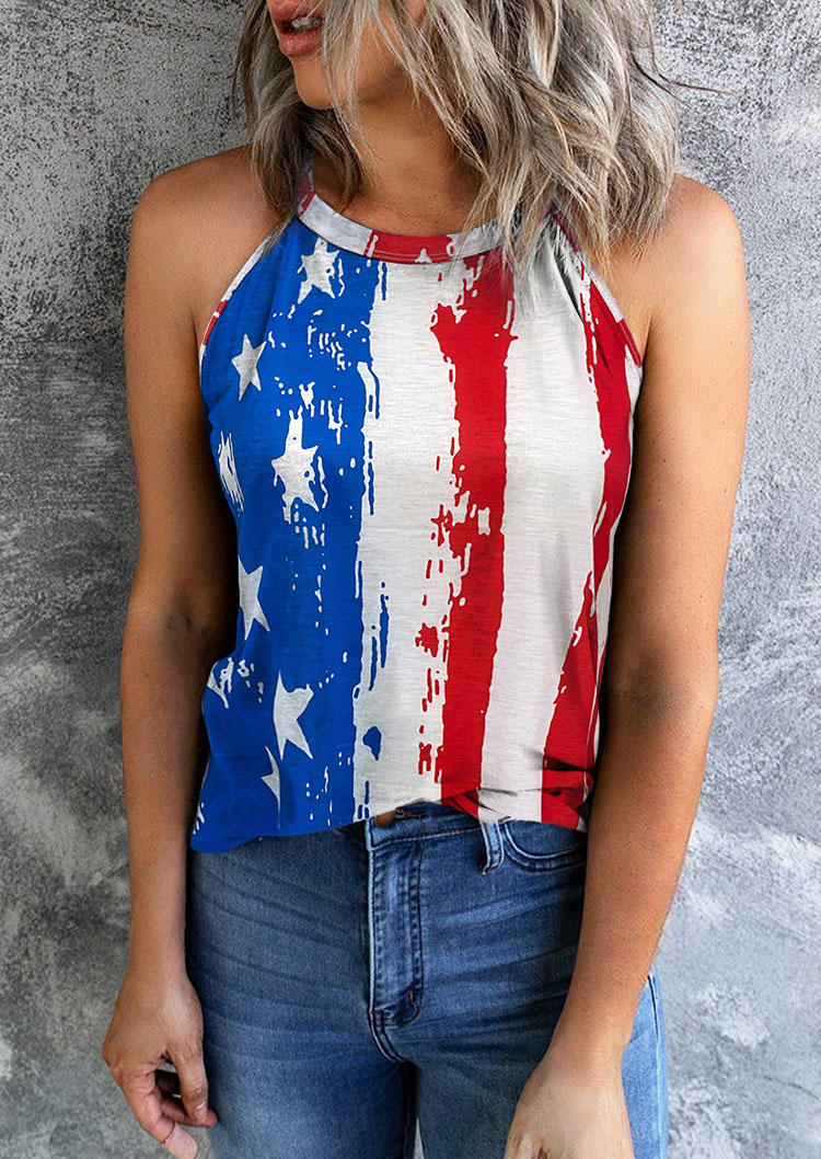 

American Flag O-Neck Camisole, Multicolor, 534382